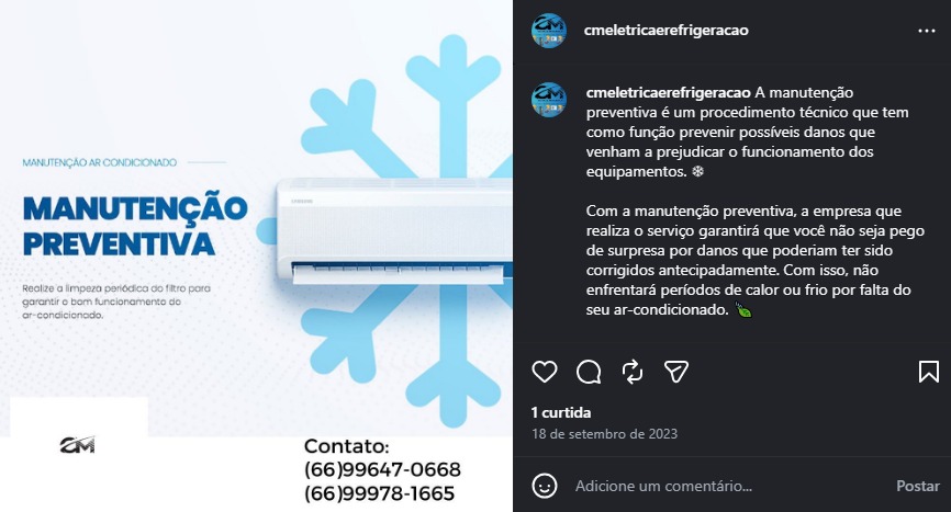 Manutenção preventiva de ar-condicionado