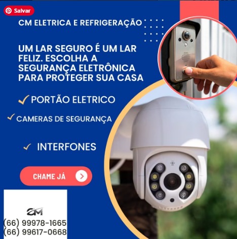 Segurança eletrônica — câmeras, portões e interfones